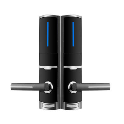 قفل الباب الذكي من سبائك الزنك للفندق اللون الأسود مع 4 بطاريات AA