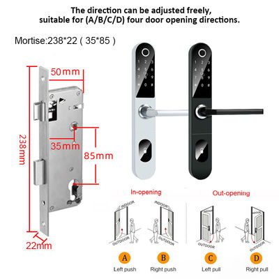 Silm Body Aluminium Alloy Smart Biometric Fingerprint Door Lock للمنزل