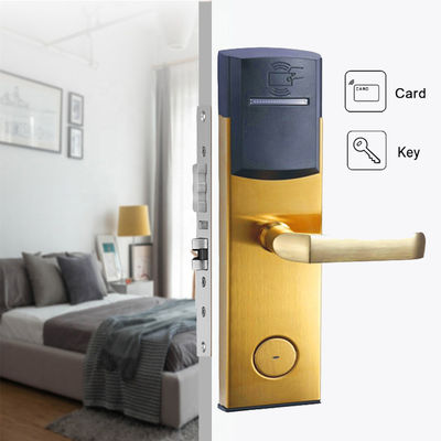 FCC Hotel Key Card Lock 285 × 77mm Room SUS304 لون ذهبي مضاد للصدأ