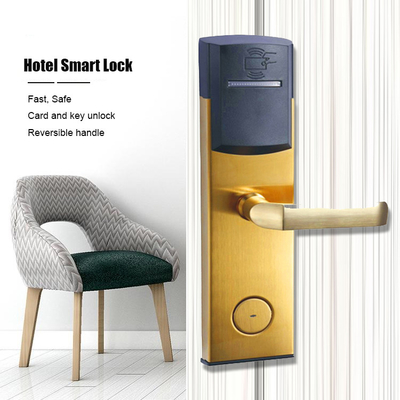 FCC Hotel Key Card Lock 285 × 77mm Room SUS304 لون ذهبي مضاد للصدأ