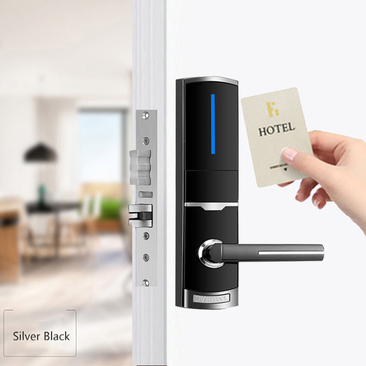310 * 72mm سبائك الزنك فندق أقفال الباب الإلكترونية الذكية مع بطاقة RFID والمفتاح الميكانيكي