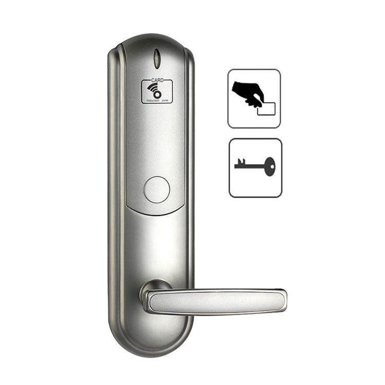 نظام قفل باب الفندق الفضي 4AA بقفل ذكي 4.8 فولت لباب خشبي